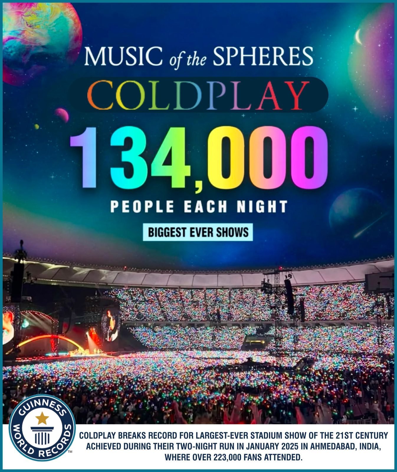 Coldplay's Music of Spheres World Tour - Ahmedabad 2025